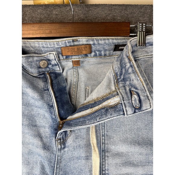 Judy Blue High Waist Vintage Double Cuffed Jogger Jeans Light Wash Size 30 Denim - Picture 4 of 14